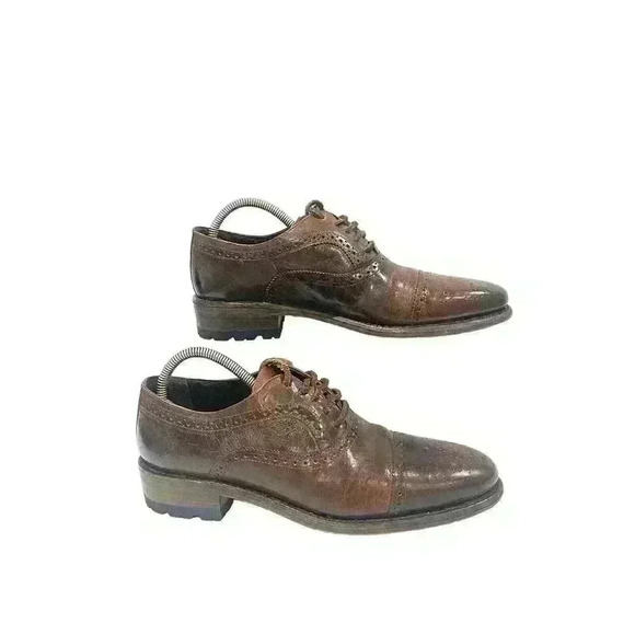 Freebird by Steven George Men's Brown Distressed Wingtip Oxford Shoes US 9 - Picture 3 of 11